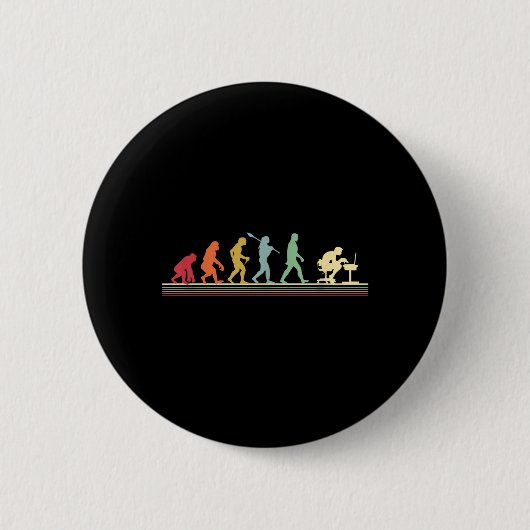 Humanevolution in einen Computerfreak Lustige Graf Button (Vorderseite)