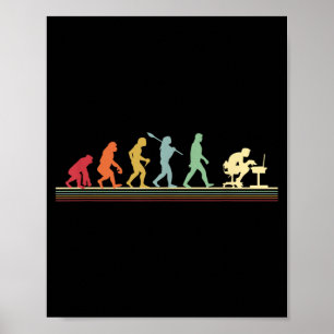 Humanevolution in einen Computerfreak Lustige Graf Poster