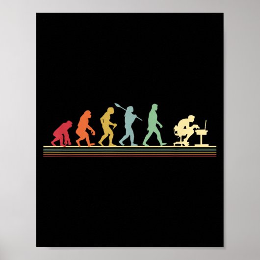 Humanevolution in einen Computerfreak Lustige Graf Poster (Vorne)