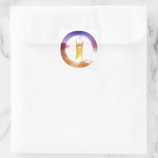 Humanismus-Symbol Quadratischer Aufkleber (Tasche)