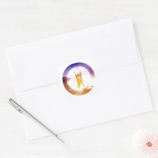 Humanismus-Symbol Quadratischer Aufkleber (Umschlag)