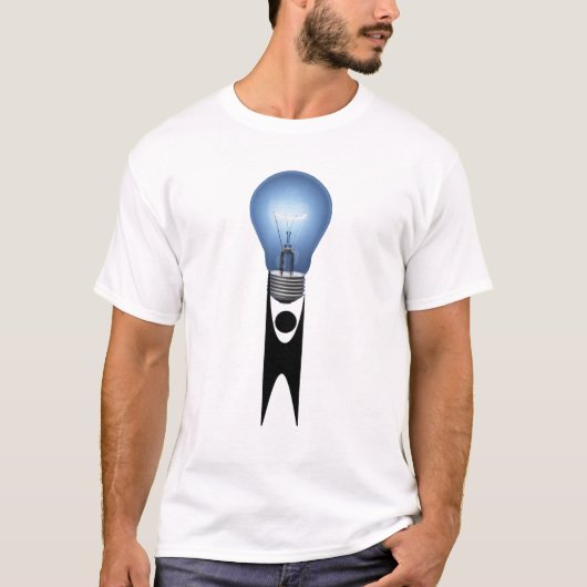 Humanist, der Glühlampe-T - Shirt hält (Vorderseite)