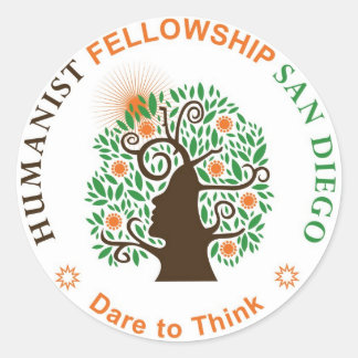 Humanistische Fellowship des San Diego-Logos Runder Aufkleber