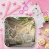 Humanity Symbolic Graffiti On Brick Wall Mural Pappteller (Party)