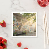 Humanity Symbolic Graffiti On Brick Wall Mural Serviette (Beispiel)