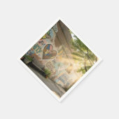Humanity Symbolic Graffiti On Brick Wall Mural Serviette (Ecke)