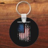 Humanity Vs. Insanity Distressed American Patrioti Schlüsselanhänger (Vorderseite)