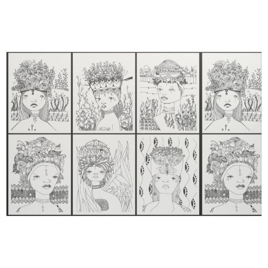 Humanoide in Adressen  Stoff (Fat Quarter (45,7 x 55,9 cm))