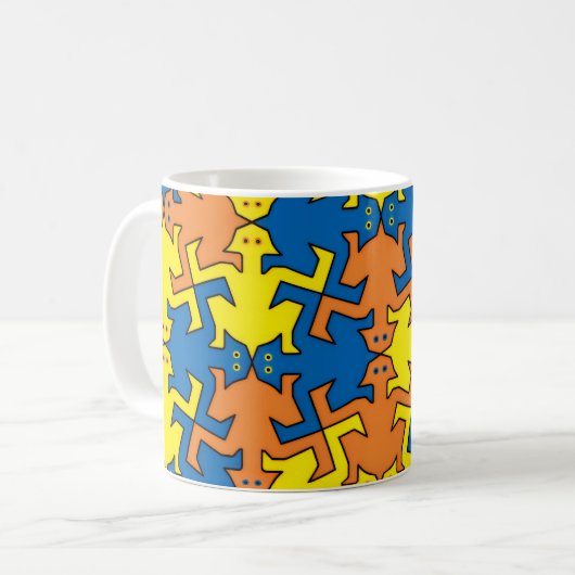 Humanoide Silhouetten Kaffeetasse (Vorderseite Links)