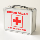 Humanorgan für Transplantation Metall Brotdose (Rückseite)
