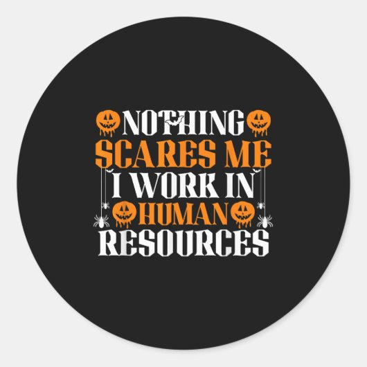 Humanressourcen Halloween I I work Runder Aufkleber (Vorderseite)