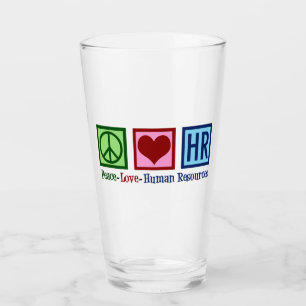 Humanressourcen - Liebe für Frieden Glas