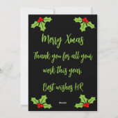 Humanressourcen Ugys Weihnachtsgeschenke Feiertagskarte (Rückseite)