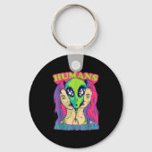 Humans Aren't Real - Funny Comic Style Alien Outer Schlüsselanhänger (Vorderseite)