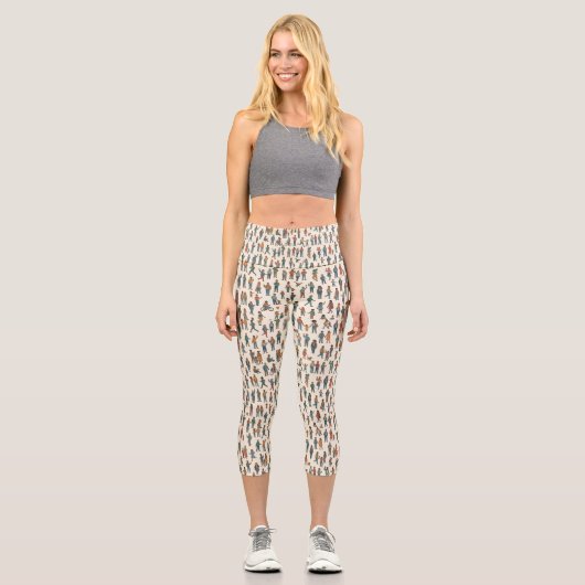 Humans Pattern Capri Leggings (Vorderseite)