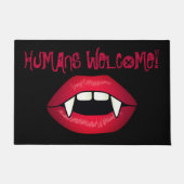 Humans Welcome Vampire Lips Halloween Horror Show Fußmatte (Vorderseite)