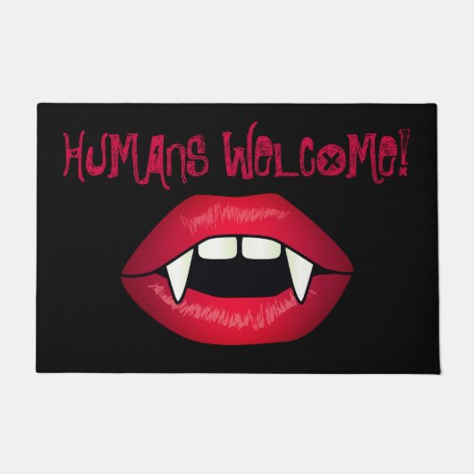 Humans Welcome Vampire Lips Halloween Horror Show Fußmatte (Vorderseite)