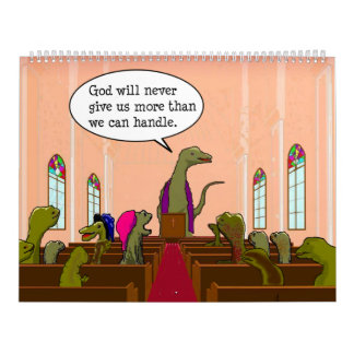 Humasaurus Dinosaurs Parody Modern Humans Cartoon Kalender