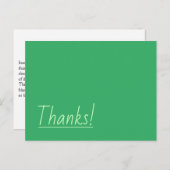 Humbel, Minimalistisch "Danke!" Postkarte (Vorne/Hinten)
