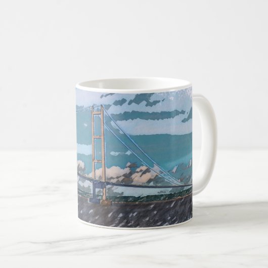Humber Bridge Impressionistische Landschaft Kaffeetasse (VorderseiteRechts)