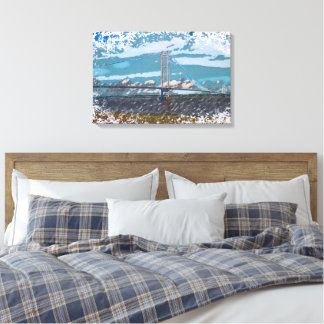 Humber Bridge Impressionistische Landschaft Leinwanddruck