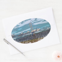 Humber Bridge Ovaler Aufkleber