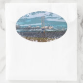 Humber Bridge Ovaler Aufkleber (Tasche)