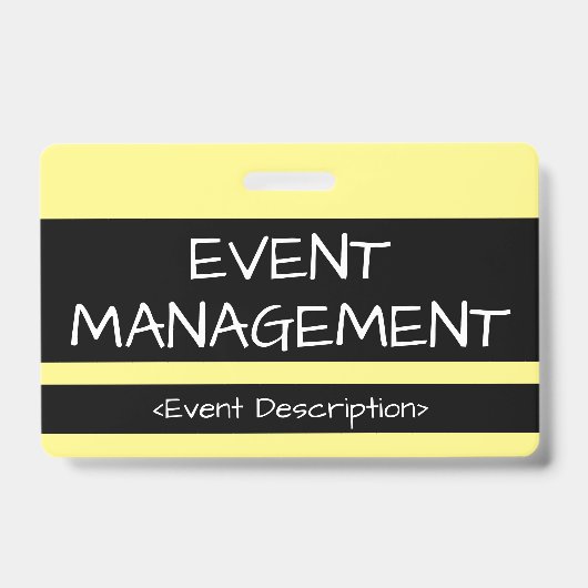Humble Abzeichen "EVENT MANAGEMENT" Ausweis (Vorderseite)