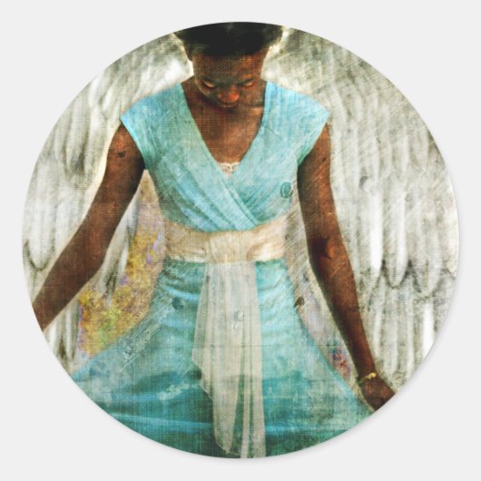 Humble Angel Runder Aufkleber (Vorderseite)