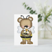 Humble Bee Baby Bear Postkarte (Stehend Vorderseite)