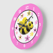 Humble Bee Baby Girl Dusche Große Wanduhr (Winkel)