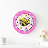 Humble Bee Baby Girl Dusche Große Wanduhr (Zuhause)