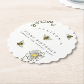 Humble Bee Birthday Party Custom Untersetzer (angewinkelt)