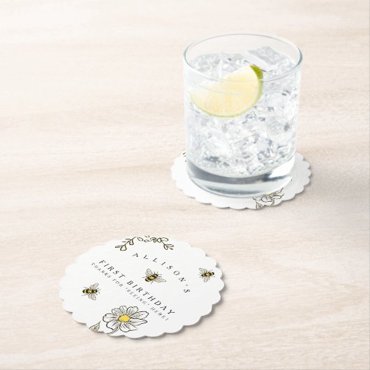 Humble Bee Birthday Party Custom Untersetzer (Vor Ort)