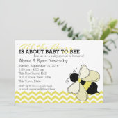 Humble Bee Buzz Babydusche Einladung (Stehend Vorderseite)