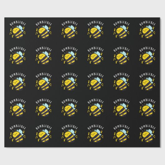Humble Bee Funny Bumblebee Pun Dark BG Geschenkpapier (Flach)