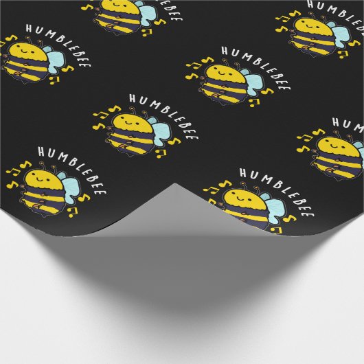 Humble Bee Funny Bumblebee Pun Dark BG Geschenkpapier (Ecke)