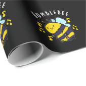 Humble Bee Funny Bumblebee Pun Dark BG Geschenkpapier (Rolleneckpunkt)