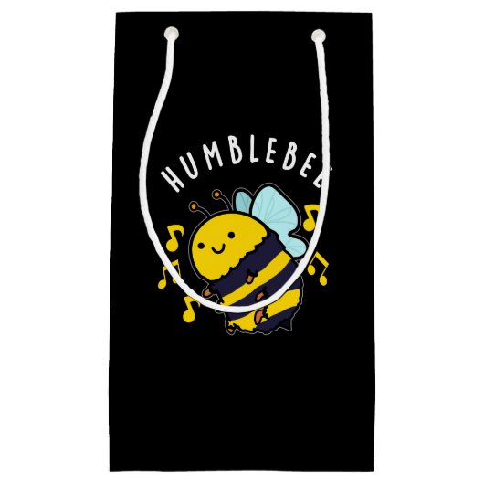 Humble Bee Funny Bumblebee Pun Dark BG Kleine Geschenktüte (Vorderseite)