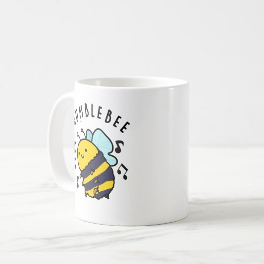 Humble Bee Funny Bumblebee Pun Kaffeetasse (Vorderseite Links)