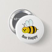 Humble Bee Happy Button (Vorne & Hinten)