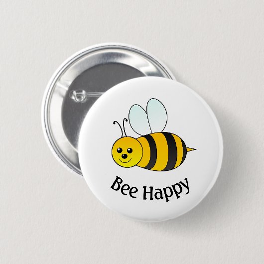 Humble Bee Happy Button (Vorne & Hinten)