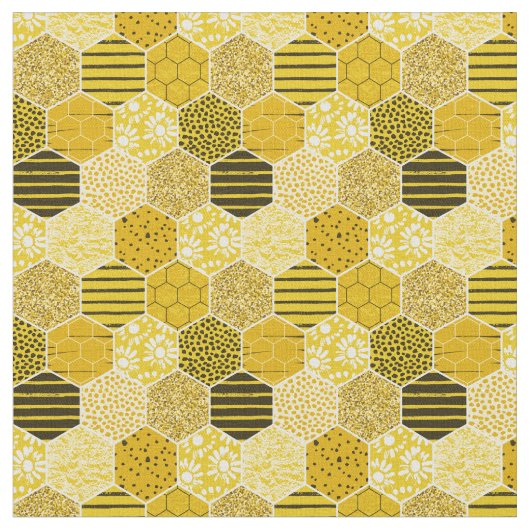 Humble Bee Honey Pattern Stoff (Nahaufnahme)