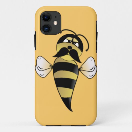 Humble Bee mit Mustache Case-Mate iPhone Hülle (Rückseite)