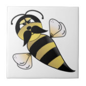 Humble Bee mit Mustache Fliese (Vorderseite)