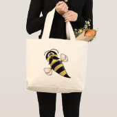 Humble Bee mit Mustache Jumbo Stoffbeutel (Vorderseite (Produkt))