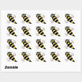 Humble Bee mit Mustache Quadratischer Aufkleber (Blatt)