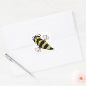 Humble Bee mit Mustache Quadratischer Aufkleber (Umschlag)