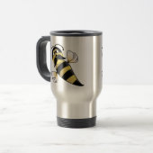 Humble Bee mit Mustache Reisebecher (Vorderseite Links)