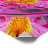 Humble Bee Pink Daisy Abstrakt Naturelekunst Poster (Ecke)